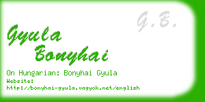 gyula bonyhai business card